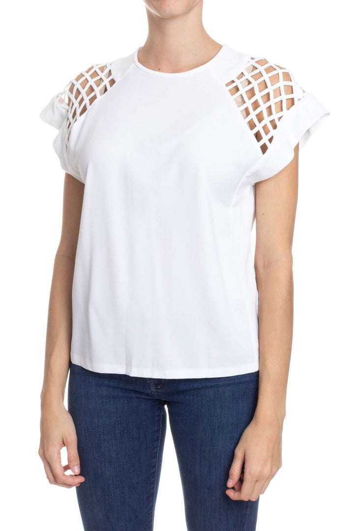 Blusa SET blanco, vista frontal – ClosetRehab
