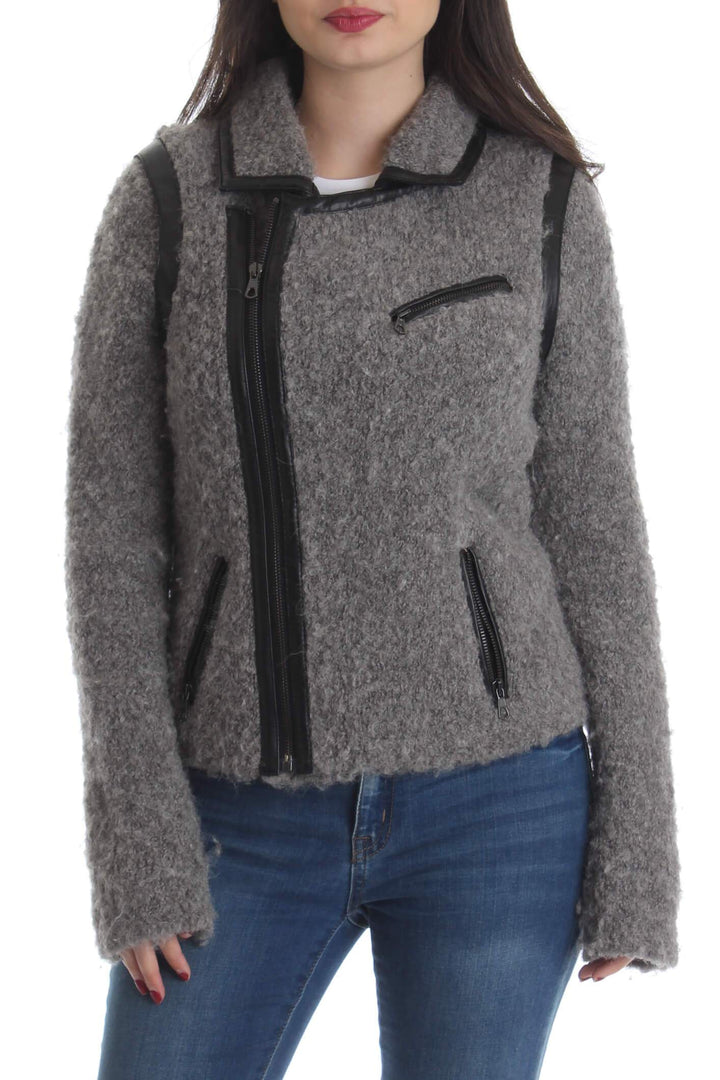 Chamarra Rag & Bone gris, vista frontal – ClosetRehab