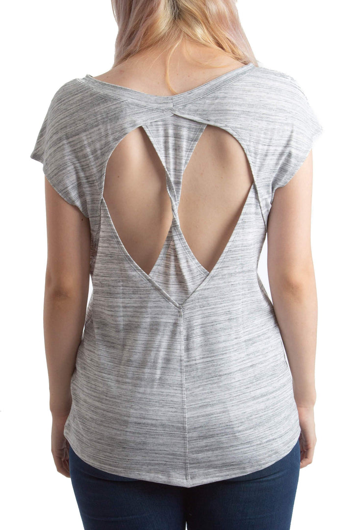 Blusa Zella gris, vista posterior – ClosetRehab