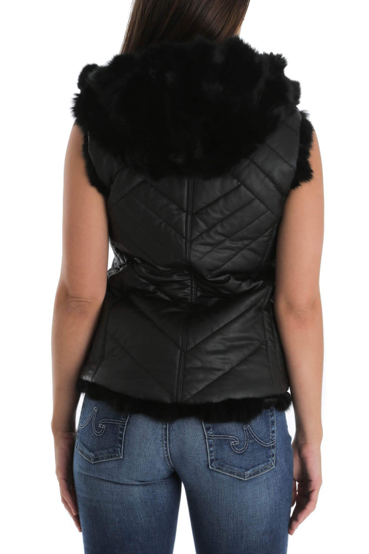 Chaleco BCBG Maxazria negro, vista posterior – ClosetRehab