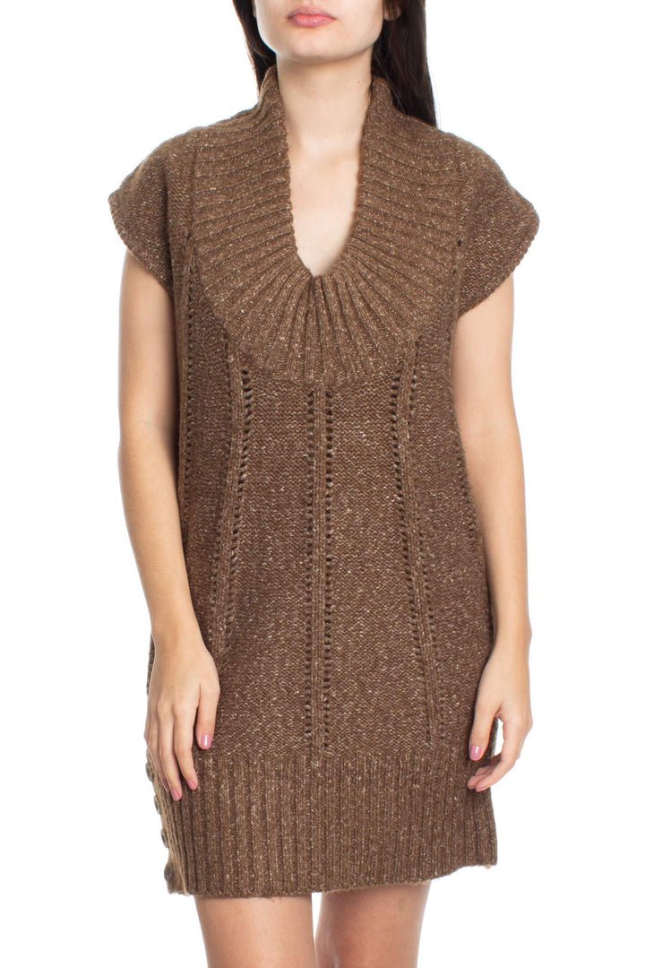 Vestido BCBGMAXAZRIA café, vista frontal – ClosetRehab