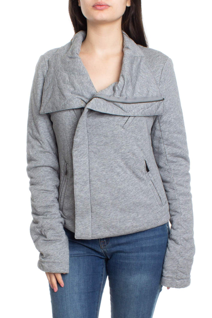Abrigo BCBGMAXAZRIA gris, vista frontal – ClosetRehab