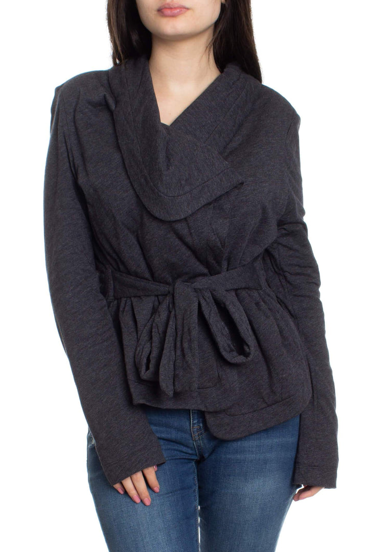 Abrigo BCBGMAXAZRIA gris, vista frontal – ClosetRehab