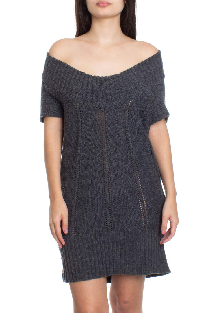 Vestido BCBGMAXAZRIA gris, vista frontal – ClosetRehab