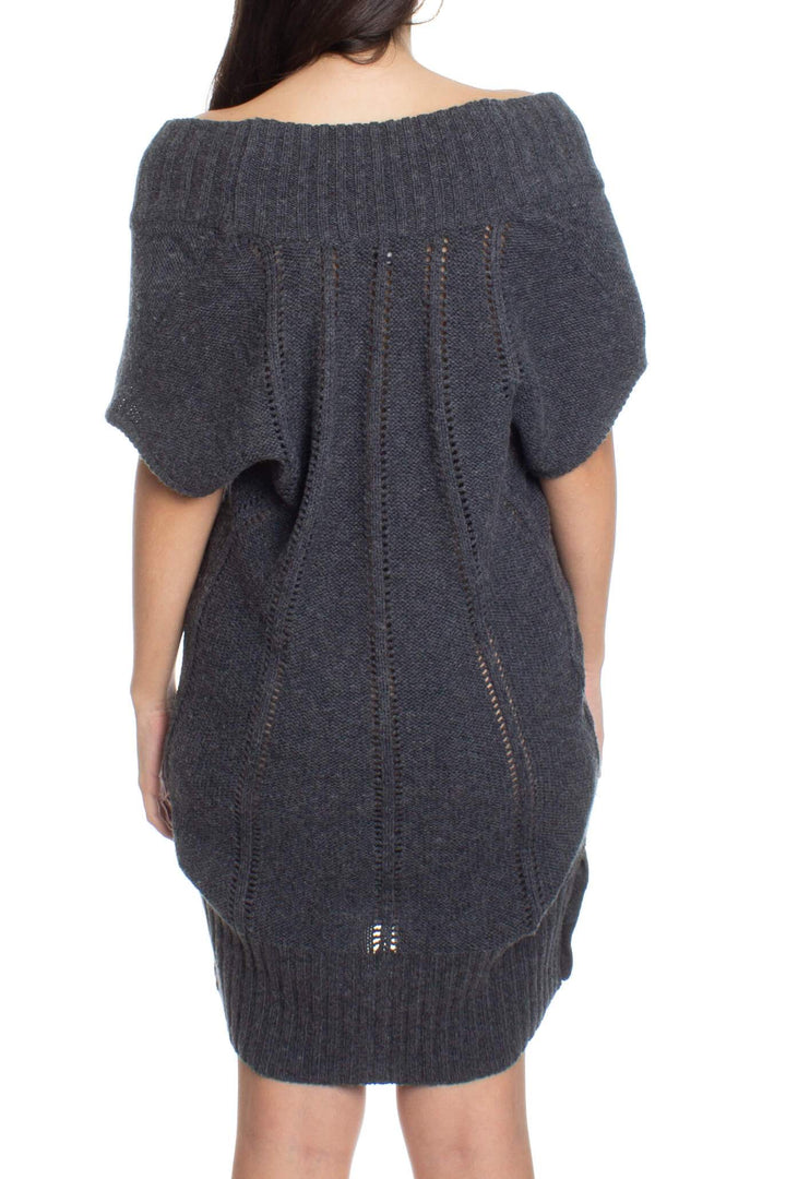 Vestido BCBGMAXAZRIA gris, vista posterior – ClosetRehab