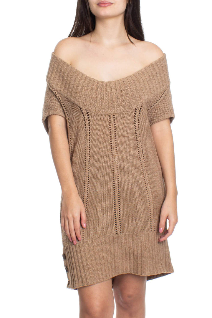 Vestido BCBGMAXAZRIA café, vista frontal – ClosetRehab