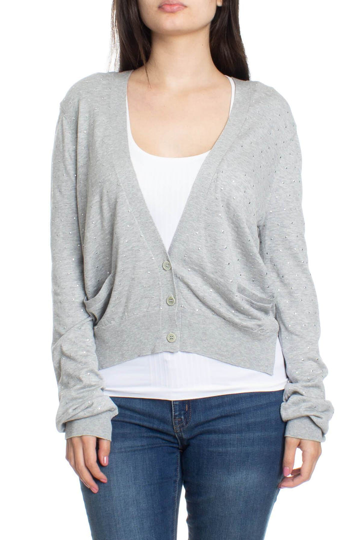 Suéter BCBGMAXAZRIA gris, vista frontal – ClosetRehab