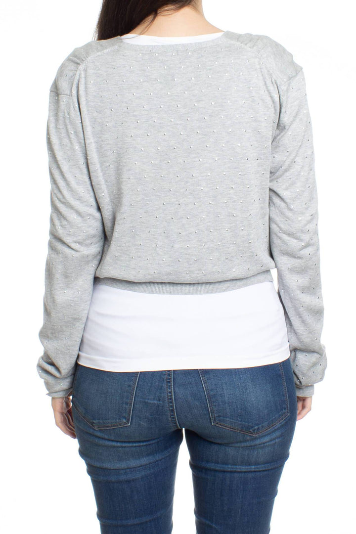 Suéter BCBGMAXAZRIA gris, vista posterior – ClosetRehab