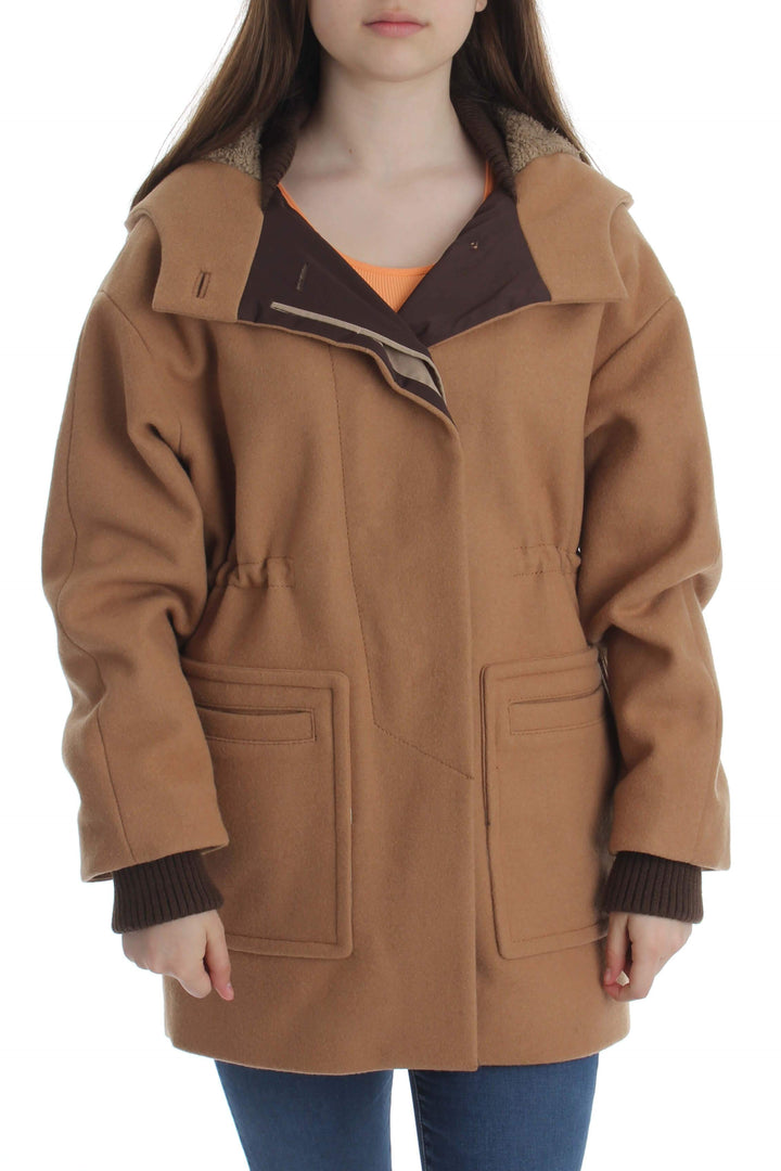 Saco BCBGMAXAZRIA café, vista frontal – ClosetRehab