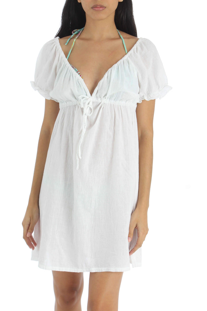 Vestido La Blanca blanco, vista frontal – ClosetRehab