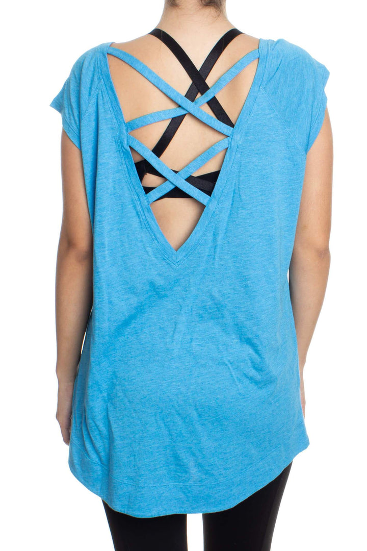 Blusa Zella azul, vista posterior – ClosetRehab