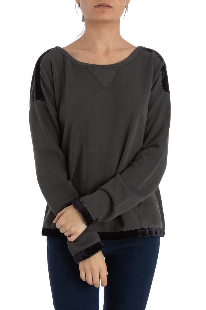 Suéter 7 for All Mankind gris y negro, vista frontal – ClosetRehab