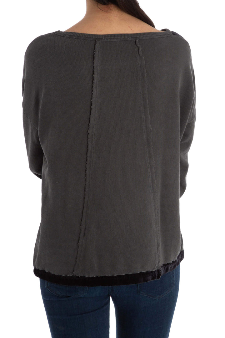 Suéter 7 for All Mankind gris y negro, vista posterior – ClosetRehab
