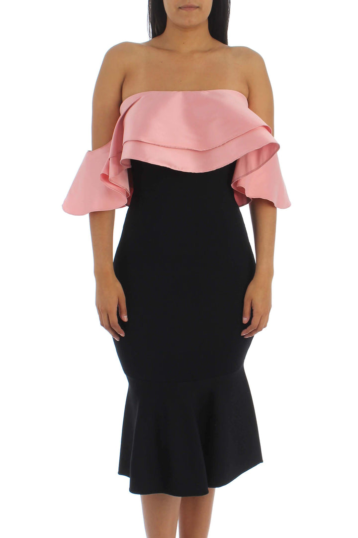 Vestido Sachin & Babi negro y rosa, vista frontal – ClosetRehab
