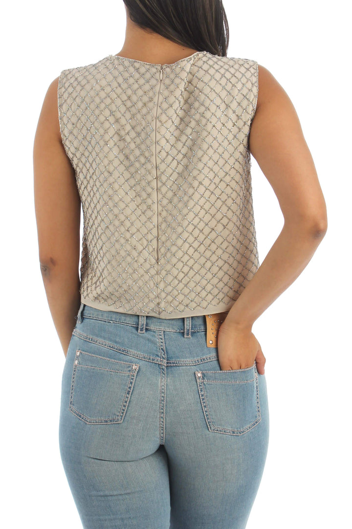 Blusa Needle & Thread café, vista posterior – ClosetRehab