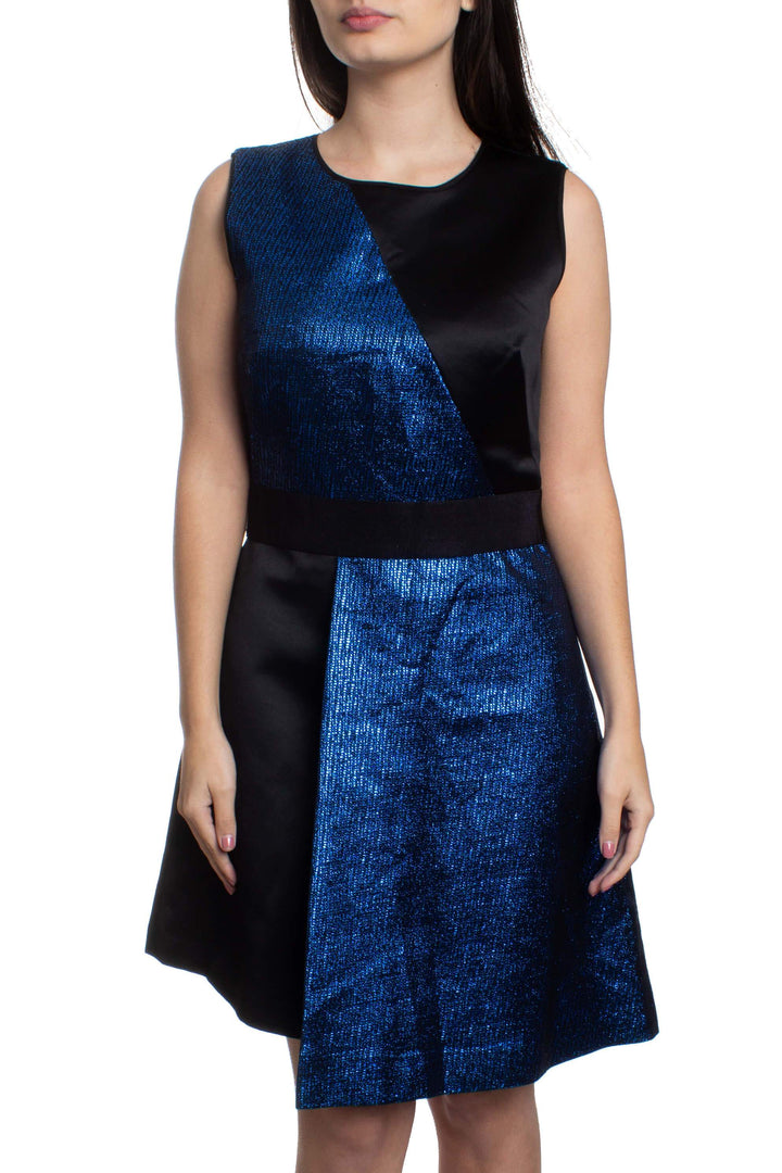 Vestido Milly azul y negro, vista frontal – ClosetRehab