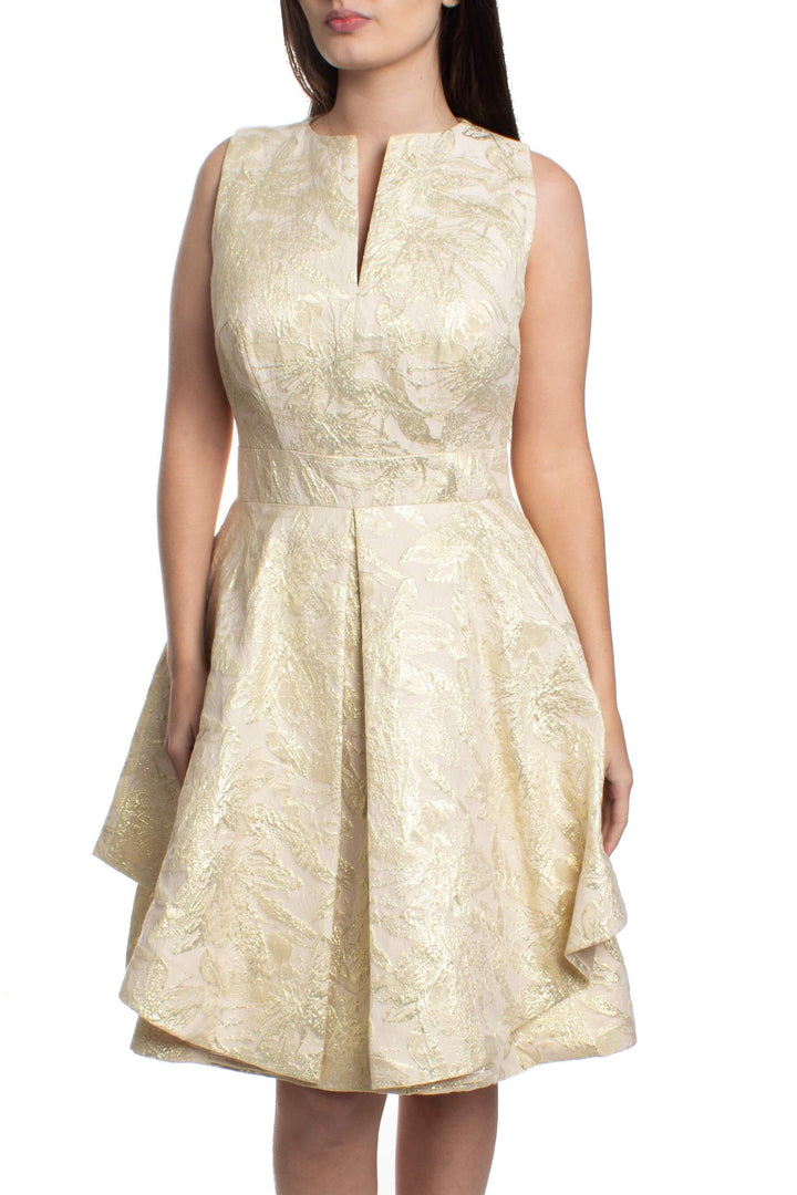 Vestido Jovani dorado, vista frontal – ClosetRehab