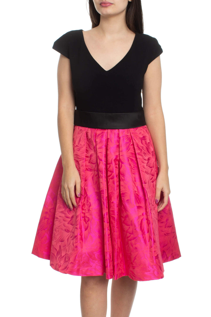 Vestido Theia negro y rosa, vista frontal – ClosetRehab