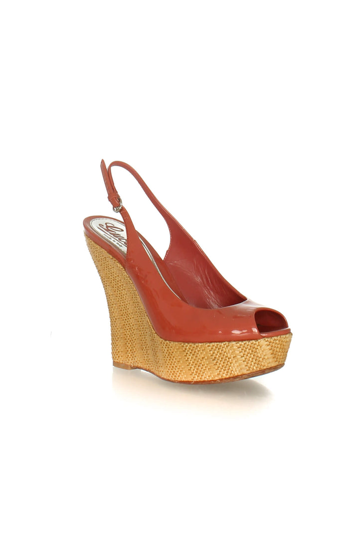 Zapato Gucci café y rosa, vista posterior – ClosetRehab