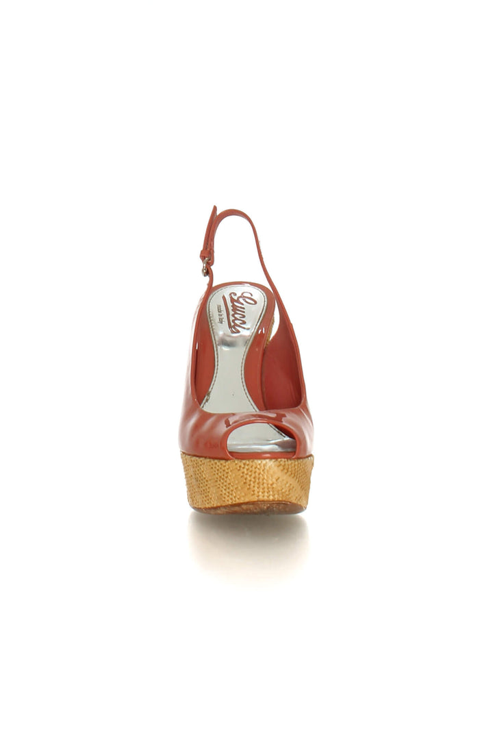 Zapato Gucci café y rosa, vista lateral – ClosetRehab