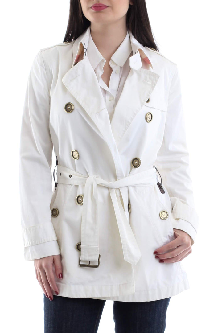 Abrigo Burberry blanco, vista frontal – ClosetRehab