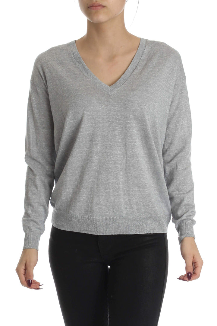 Blusa Theory gris, vista frontal – ClosetRehab