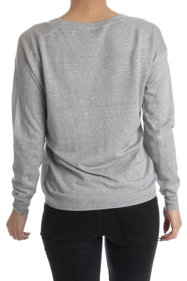 Blusa Theory gris, vista posterior – ClosetRehab