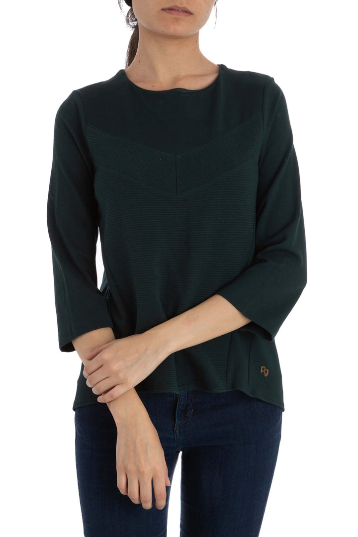Blusa Purificacion Garcia verde, vista frontal – ClosetRehab