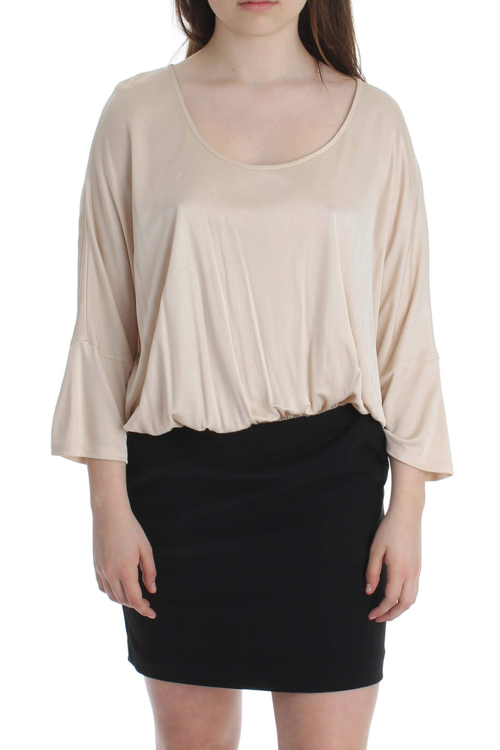 Vestido Black Halo beige, vista frontal – ClosetRehab