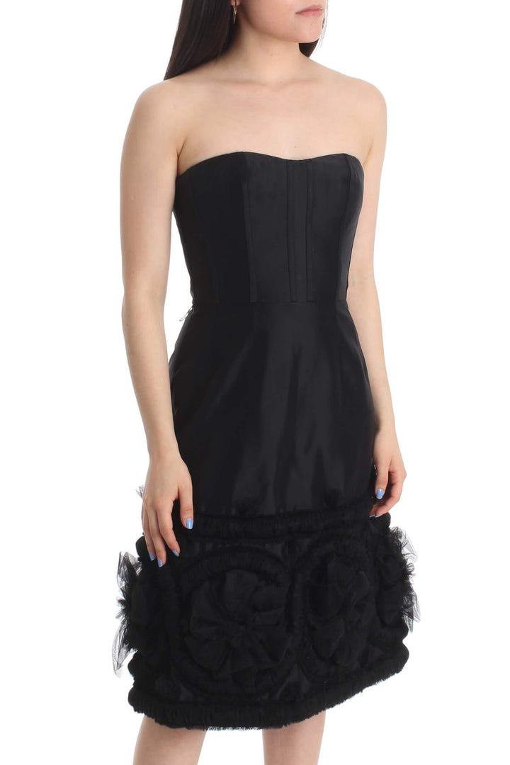 Vestido Badgley Mischka negro, vista frontal – ClosetRehab
