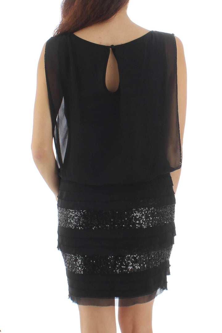 Blusa Aidan Mattox negro, vista posterior – ClosetRehab