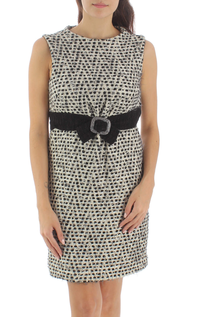 Vestido Milly beige y estampado, vista lateral – ClosetRehab