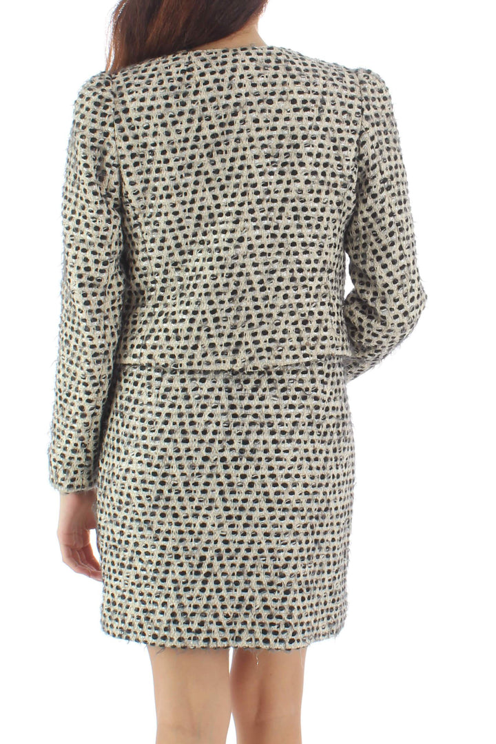 Vestido Milly beige y estampado, vista posterior – ClosetRehab