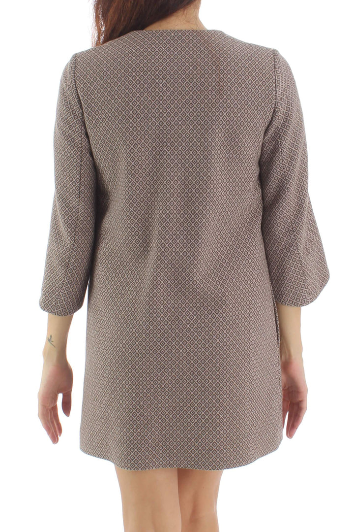 Abrigo Stile Benetton café y estampado, vista posterior – ClosetRehab