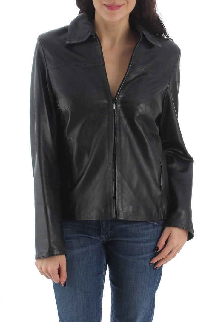 Chamarra Prune negro, vista frontal – ClosetRehab