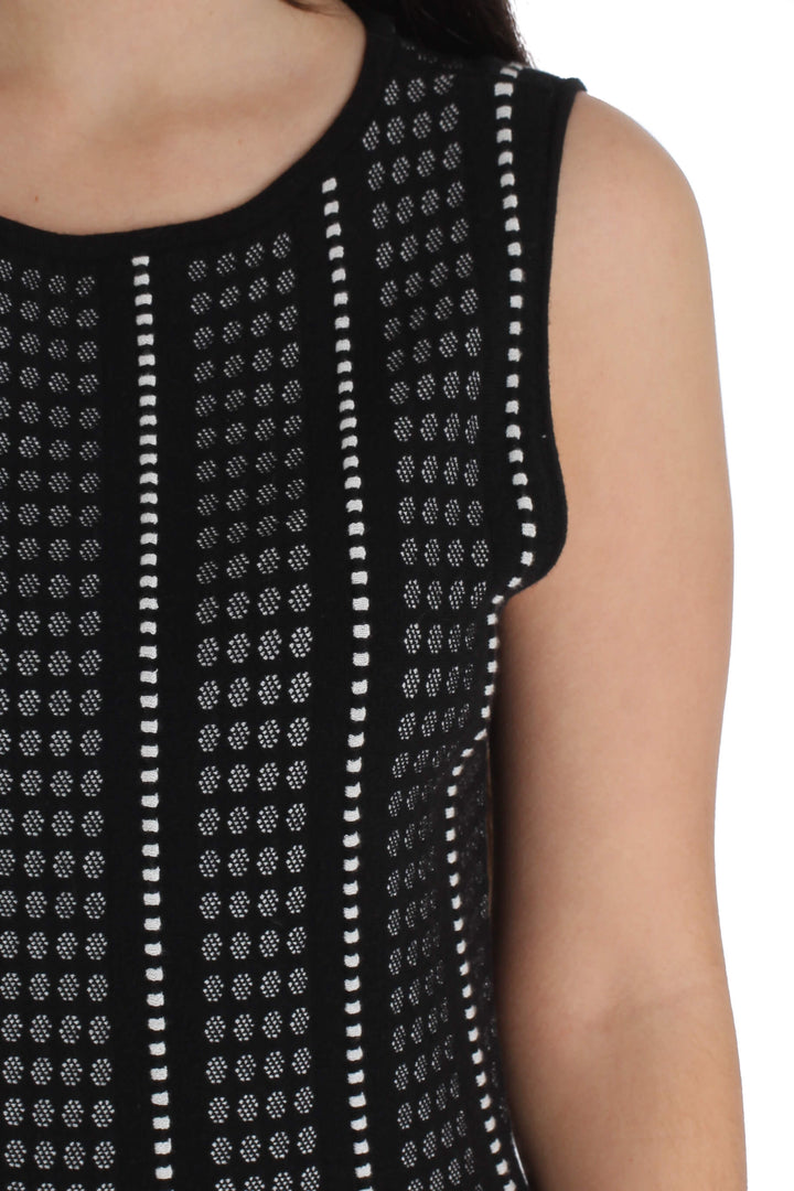 Vestido BCBG Maxazria estampado y negro, vista lateral – ClosetRehab