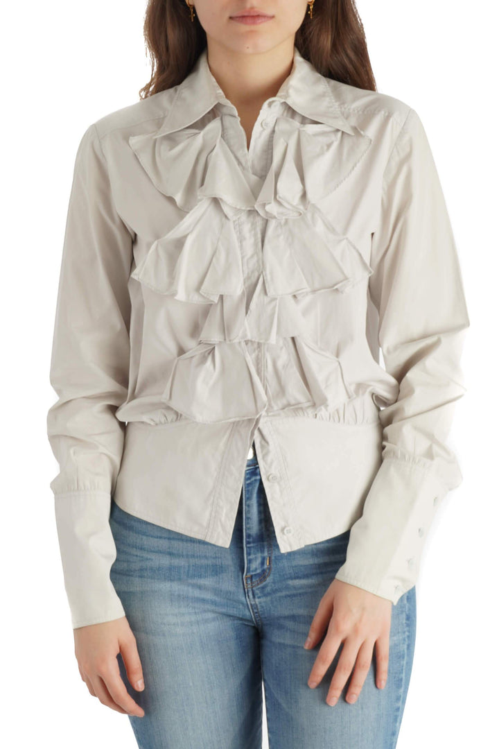 Blusa Gucci gris, vista frontal – ClosetRehab