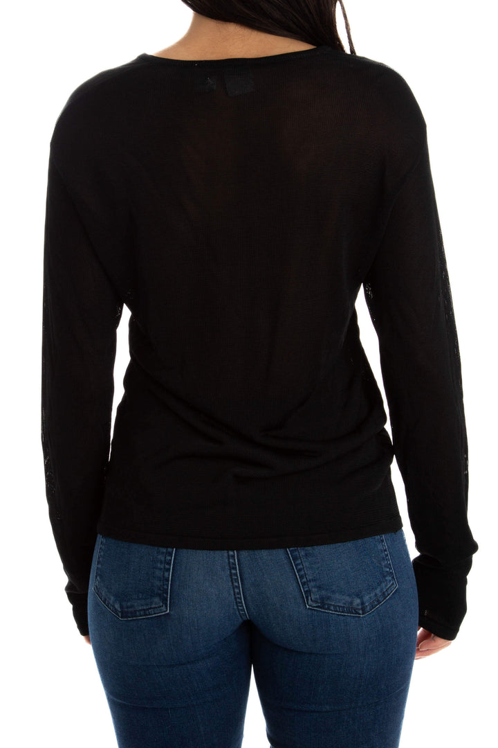 Abrigo Armani Exchange negro, vista lateral – ClosetRehab