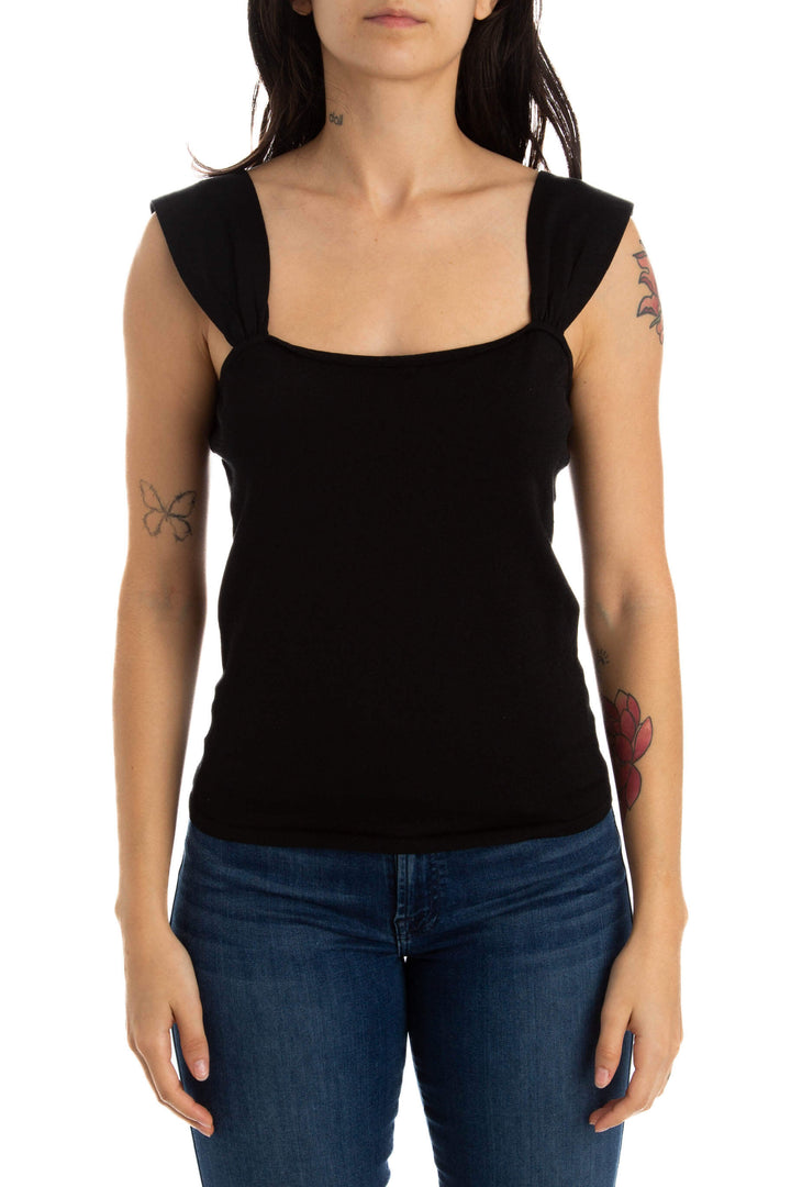 Blusa Ann Taylor negro, vista frontal – ClosetRehab