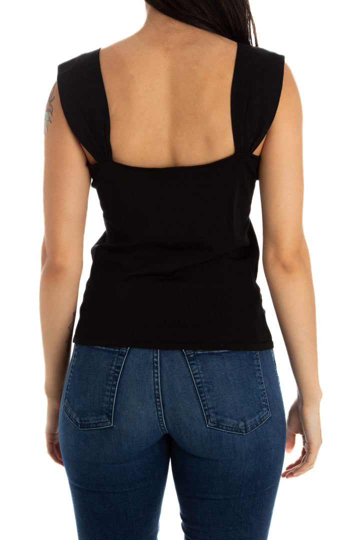 Blusa Ann Taylor negro, vista lateral – ClosetRehab