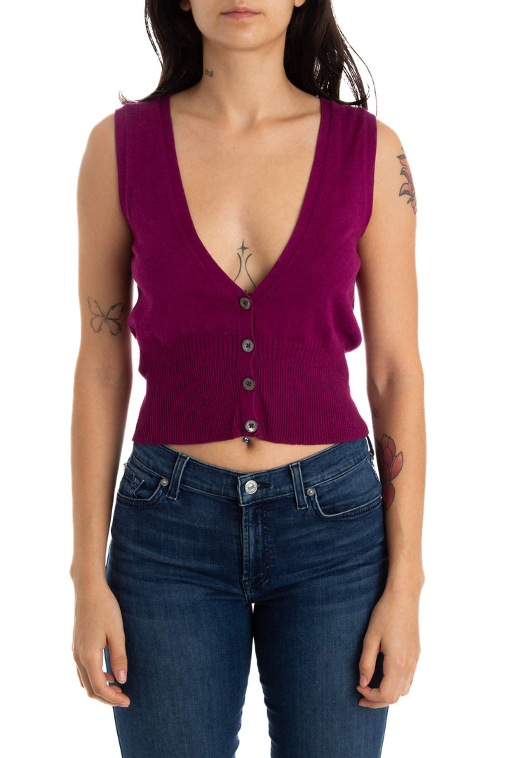Suéter MNG Basics morado, vista frontal – ClosetRehab