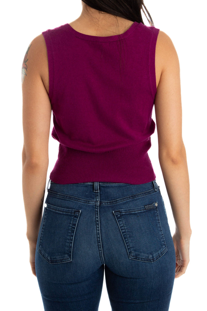 Suéter MNG Basics morado, vista lateral – ClosetRehab