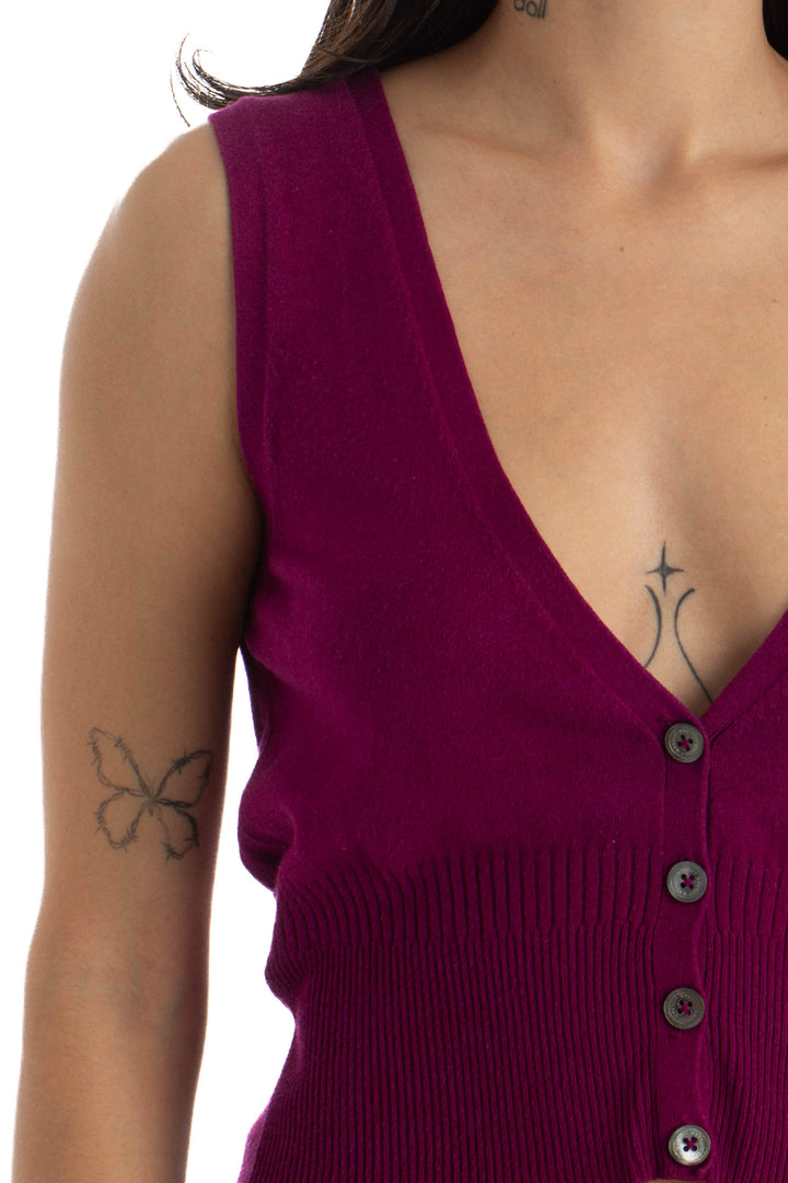 Suéter MNG Basics morado, detalle – ClosetRehab