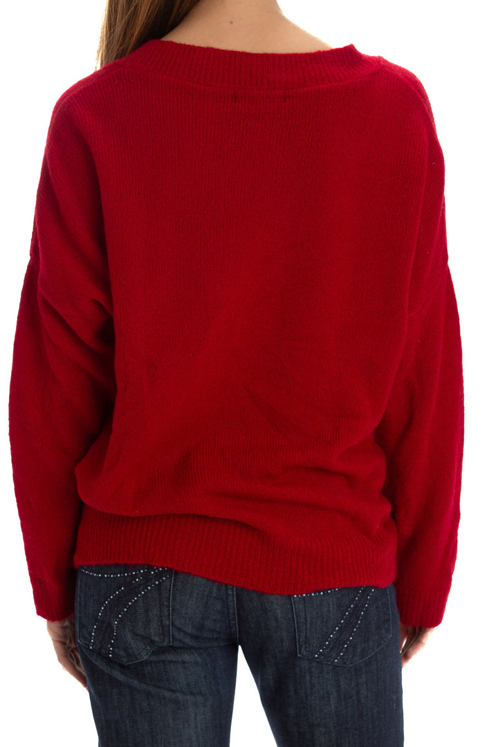 Suéter Ralquel Orozco rojo, vista lateral – ClosetRehab