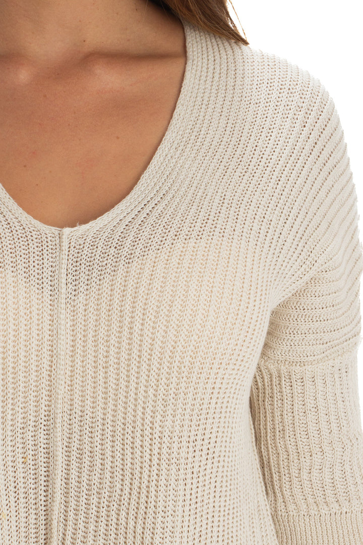 Blusa Ambrosi beige, detalle – ClosetRehab