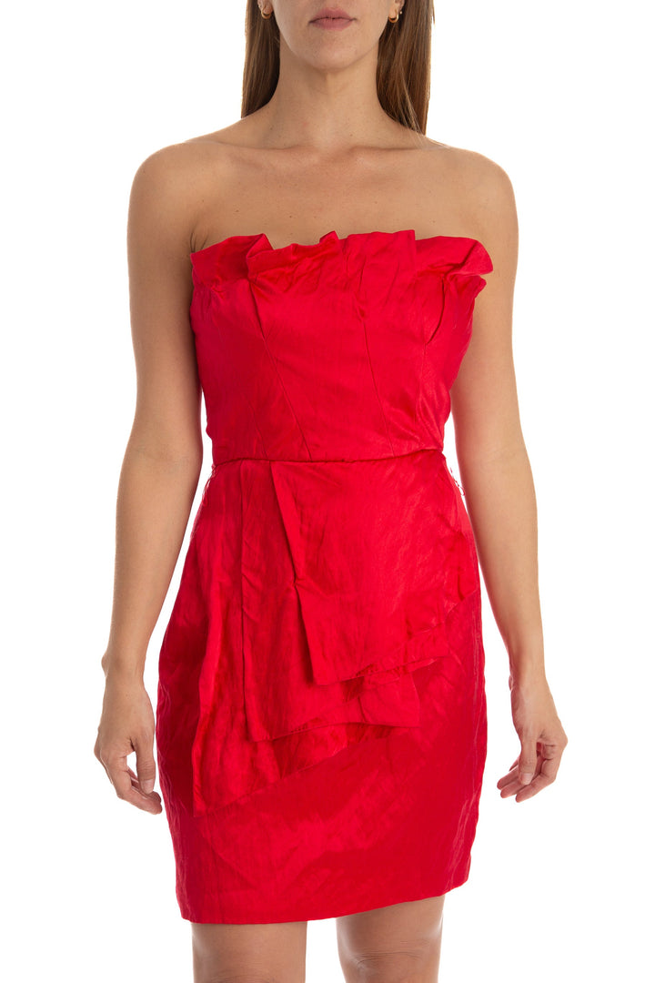 Vestido BCBG MaxAzria rojo, vista frontal – ClosetRehab