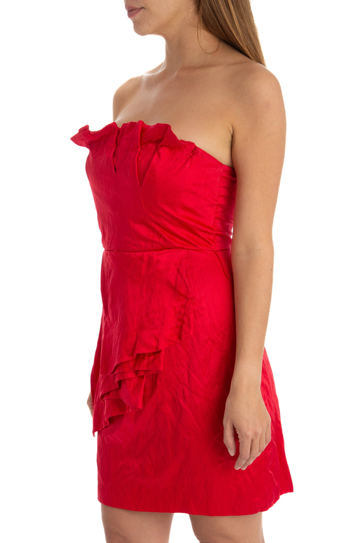 Vestido BCBG MaxAzria rojo, vista posterior – ClosetRehab