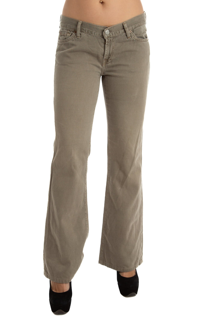 Pantalón 7 for All Mankind verde, vista frontal – ClosetRehab