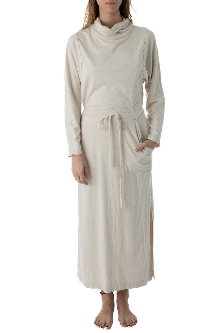Vestido ambrosi beige, vista frontal – ClosetRehab