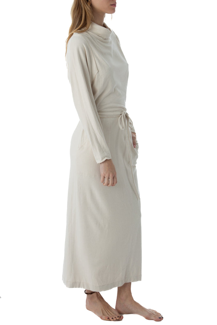 Vestido ambrosi beige, vista posterior – ClosetRehab
